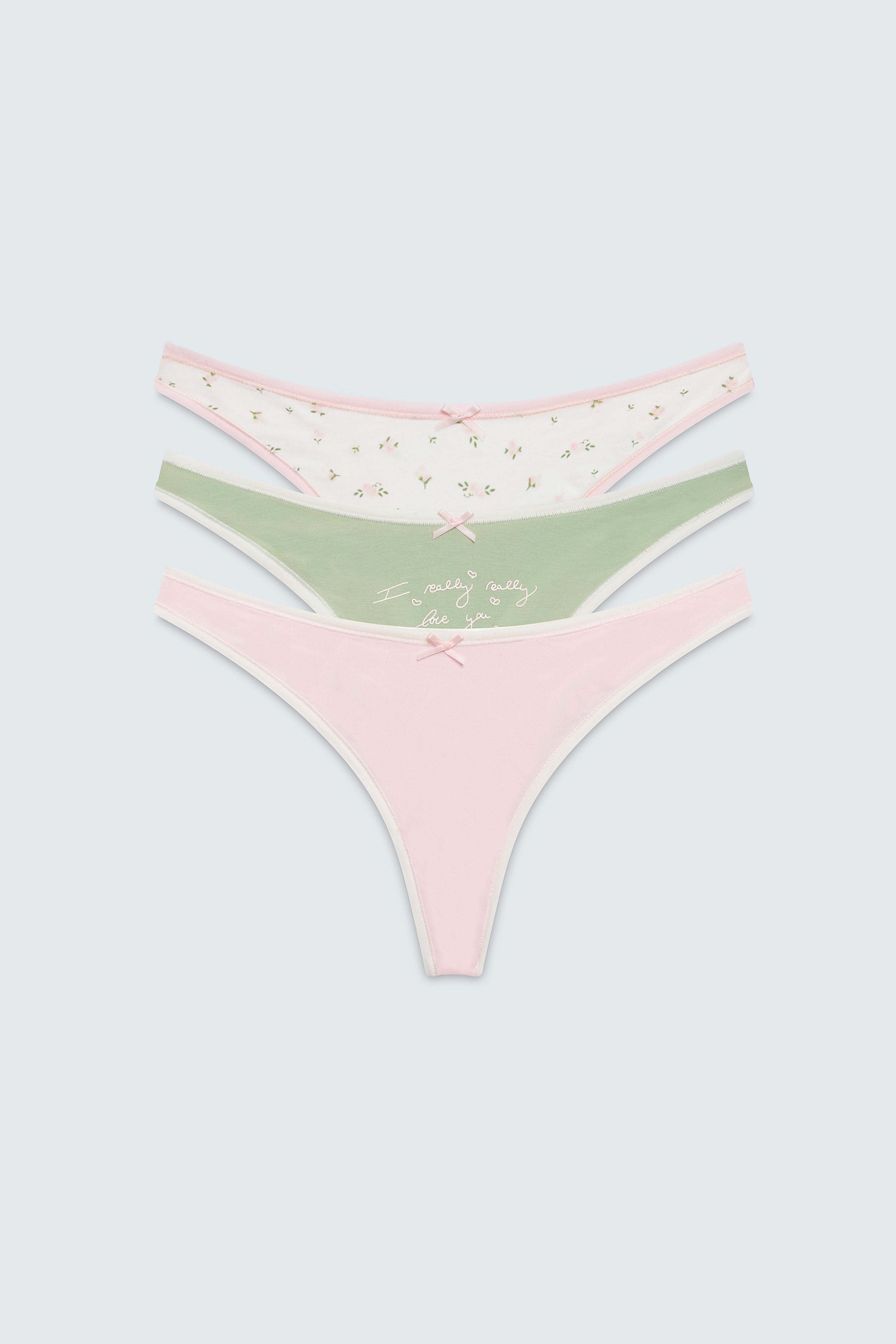 Flower Girl thong panty pack