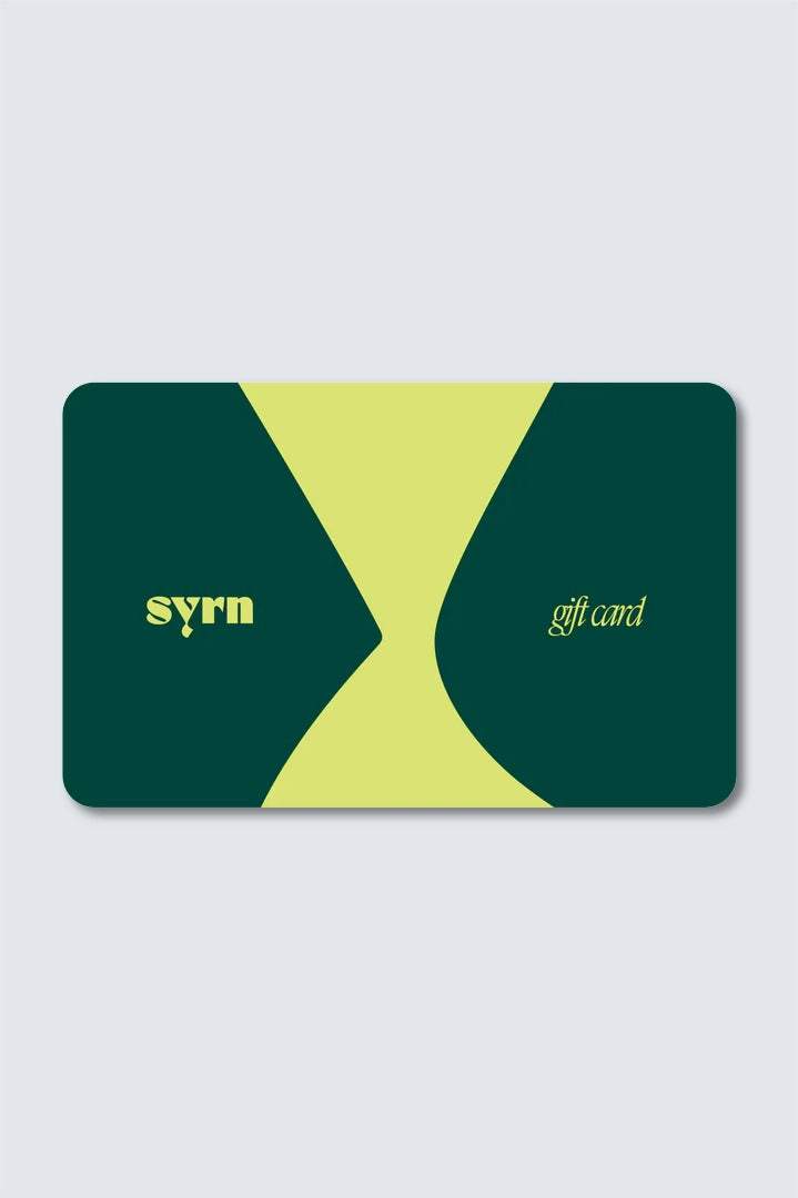 Green and yellow SYRN gift card